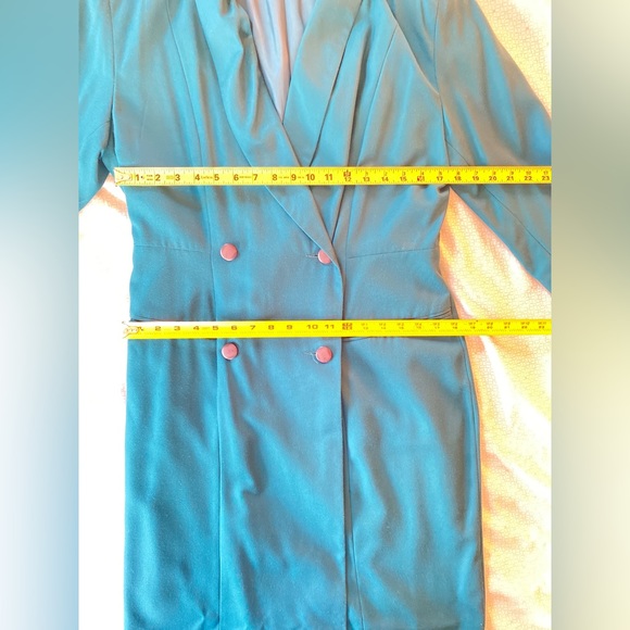 Nordstrom Point Of View Green Trench Coat Dress - Picture 4 of 5